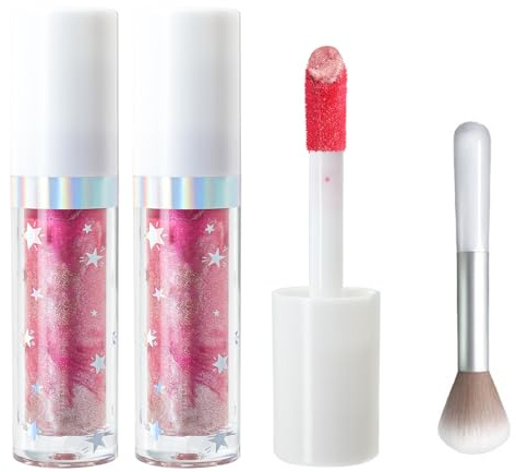 Marble Blush Liquid Blush Flüssiges Rouge, Flüssiger Blush mit Glow, Hochpigmentierter Liquid Blush, Inklusive Blush-Pinsel, Für ein Natürliches, Strahlendes Finish und Langanhaltend (06#, 2pcs)