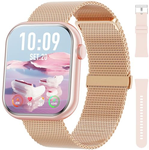 Smartwatch Damen Herren, 1.85 Zoll Touchscreen Smart Watch mit Bluetooth Anrufe, Uhr Damen Herren mit 140+ Sportmodi SpO2 Pulsuhr Schlafmonitor Schrittzähler, Armbanduhr für iOS Android