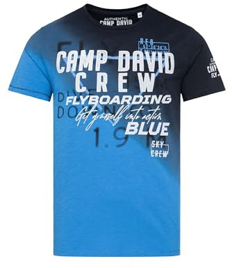 Camp David Herren T-Shirt mit diagonalem Dip-Dye-Effekt Navy, XXL