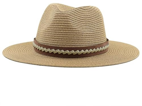 WUFANGBU Cappelli da Coppia Maschile E Femminile Cappelli da Spiaggia da Viaggio Cappelli da Sole da Viaggio All'Aperto Cappelli da Sole alla Moda per Il Tempo Libero 52-54 Cm Kaki