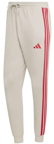 adidas Men's Essential Three Stripes French Terry Pant, Wonder Alumina/Pure Ruby, XL