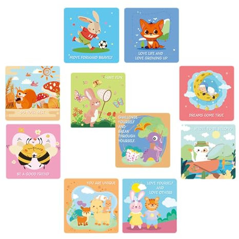 Générique Motivationale Lunch-Box Notes, Cartoon Kids Affirmation Cards, Positive Message Cards for Children, Supplies for Family Meals, Lunches & Bedtime Routinen