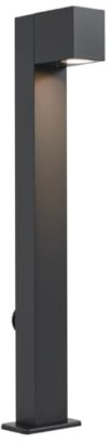 Qazqa Modern außen Pollerleuchte, Wegeleuchte, Pollerlampe für den Garten - Baleno - Schwarz, max. 10W, Geeignet für LED, 65cm, IP44, Rechteckig