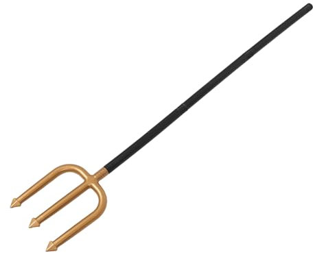 Ipetboom Trident en Plastique Fourche Accessoire de Trident hélice de Fourche Trident Accessoires de Costumes de Diable Fourche en Plastique Fourchette Doré Couleur Aléatoire