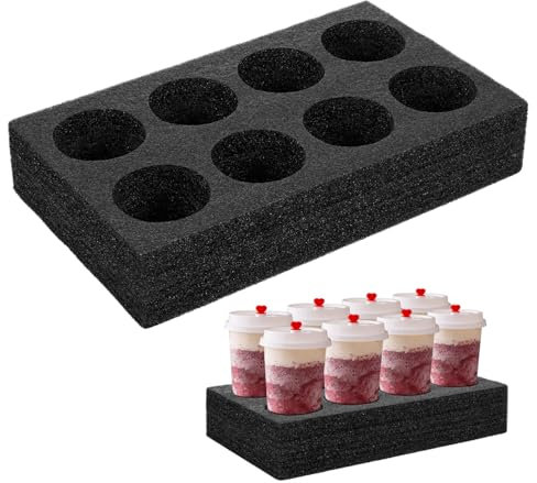 Luxshiny Soporte De Vasos Múltiple Portátil Para Entrega De Bebidas Bandeja Resistente y Reutilizable Para Takeout Cafeterías y Restaurantes Soporte Estable Antideslizante Con Ocho Orificio