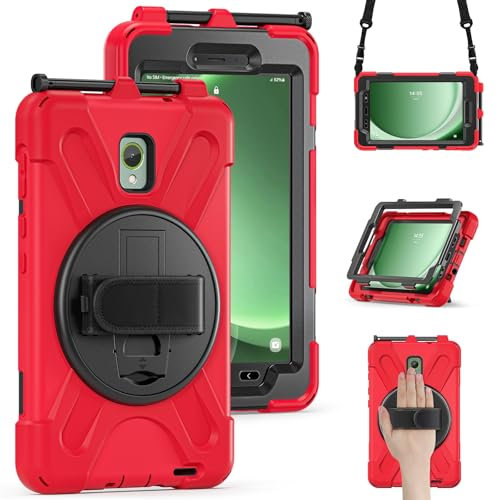 Custodia Folio con supporto multi-visualizzazione Compatibile con Samsung Galaxy Tab Active 3 8 2020 T570 /T575/T575N/T577 Custodia, Custodia Resistente e Robusta Antiurto, Custodia con Tracolla Comp