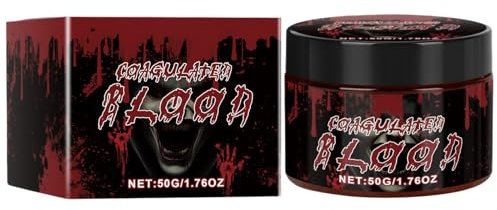Halloween Faux Sang, Teinte De Visage De Costume Effrayant, Crème Pour Le Visage De Sang, Lavage Rapide Et Facile, Texture Réaliste, 50g, Pour Créer Des Blessures Et Des Coupes Sanglantes