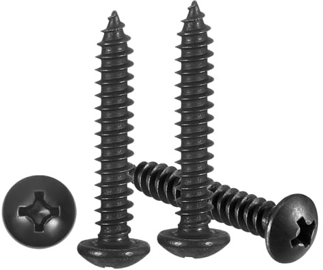 METALLIXITY Phillips Pan Head Self Tapping Screws(M5x30) 50Pcs, 304 Stainless Steel Self Drilling Screw for Metal Wood Plastic, for Cabinet Wall Shutter Plate Rock Furniture, Black