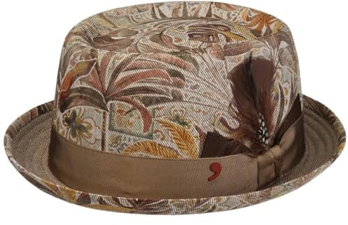 Alfonso D’Este Identity Pork Pie Baumwollhut Porkpie Stoffhut Sommerhut Sonnenhut Herren - Made in Italy mit Futter, Ripsband Frühling-Sommer Sommer