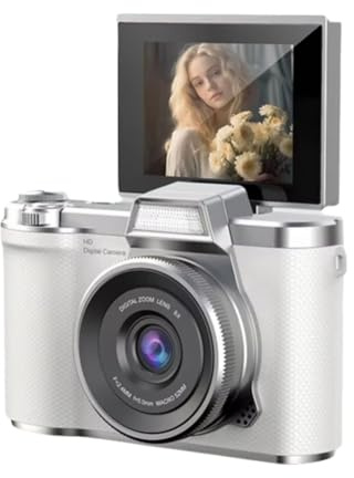 Htuteyy Caméra Numérique 48MP 4K Caméscope 2,8 Pouces Photographie Autofocus Cam Rétro CCD pour Enfants Étudiants B