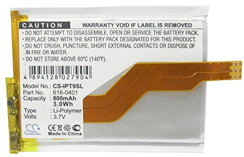 CS-IPT9SL Akkus 800mAh Kompatibel mit iPod Touch 2nd 16GB, iPod Touch 2nd 32GB, iPod Touch 2nd 4GB, iPod Touch 2nd 8GB, iPod Touch 2nd MB531LL/A, iPod Touch 2nd MB533LL/A, iPod Touch 3rd, iPod Touch
