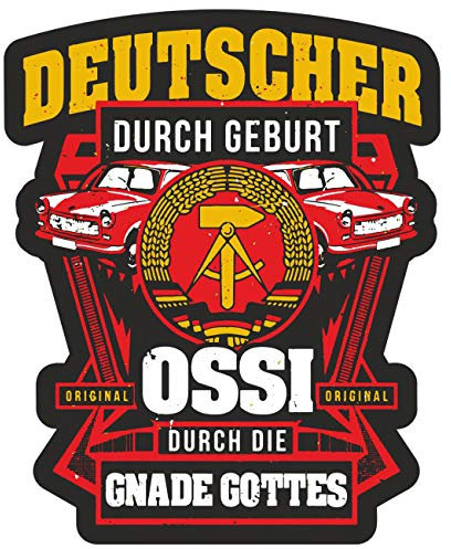Aufkleber DDR Deutscher durch Geburt Ossi durch Gnade Gottes (Wetterfest) DDR