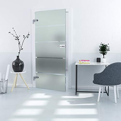 Duradoor Ganzglastürblatt in 5-Streifendesign 1972 mm x 709 mm x 8 mm DIN Links ESG Zimmertür Bürotür Drehtür Schwebetür Schwenktür Schwingtür