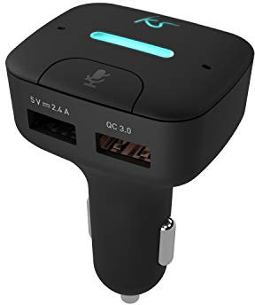KitSound Freeplay - Bluetooth Hands In-Car Adapter Alexa Voice Assistant with Dual Charging USB Ports and Quick Charge for Mobile Phone