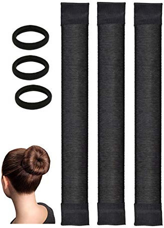 Black Magic Bun Makers 3 Pcs, OCHILIMA Professional Hair Bun Maker-Donut Hair- Perfect Hair Bun Maker-Ballet Bun Maker-Easy Bun Hair Tool-Kids Ballerina Bun-Shaper Bun Hair Tool Easy Bun Snap and Roll