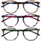 OPULIZE Met lesebrille 3er Pack Schlank Runder Rahmen Federscharniere Kratzfest Braun Lila Grün Herren Damen RRR60-256 +3.00