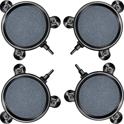 Lot de 4 diffuseurs de bulles de 4 pouces avec 12 ventouses pour aquarium hydroponique et diffuseur de pompe à poissons, diffuseur rond (bleu/gris)