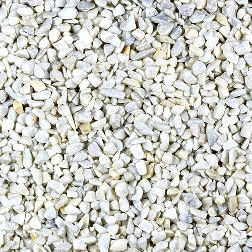 Kieselsteine Garten Carrara Weiß Zierkies Ziersplitt Splitt 9-12 mm 25 kg Aquarium Kies Marmorkies Steinteppich Zierstein Weiß