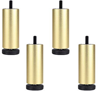 WSZGR Möbelfüße, Aluminiumlegierung, Rund, Modern, 4 Stück, Gold, 12 cm/4.72 in, für Sofas, Schränke, Kleiderschränke, Schuhschränke, Couchtische, Regale, Waschmaschinen, Kühlschränke, Toiletten