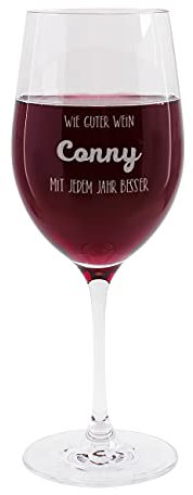 Herz & Heim® Leonardo Weinglas mit Spruch - Wie guter Wein - mit Gravur des Namens zum Geburtstag