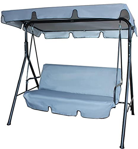 KKPLZZ Replacement Canopy for Garden Swing Seat, Ruffles Swing Canopy Cover, Patio Hammock Cover, Swing Chair Top Cover Roof for Garden Outdoor, UV Protection
