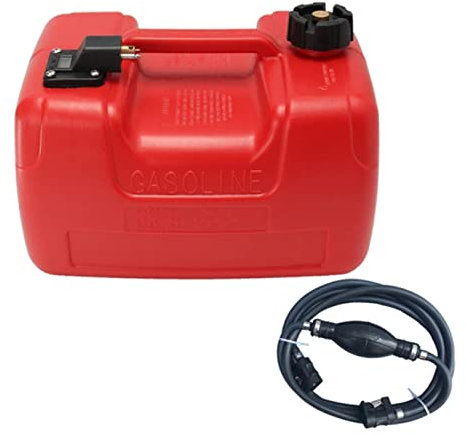 Boyuan Bidón de Combustible para Barco, bidón de Gasolina de 12 litros, Accesorios para Barcos con Motor fueraborda Marino, con indicador de Combustible/contenedor de línea de Combustible