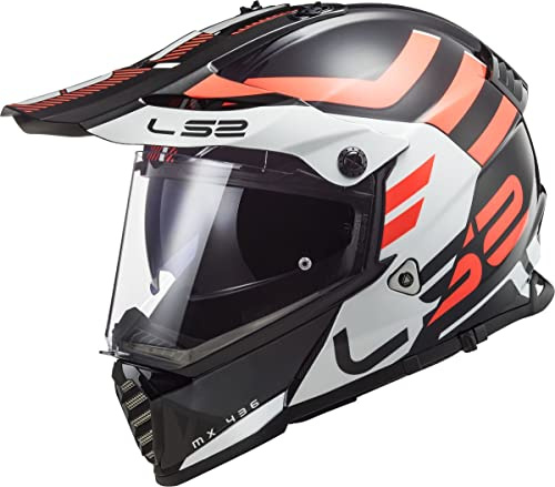 LS2 Herren Pioneer Adventurer Motorradhelm, Black White, XXS EU