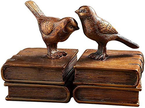 MRXFN Serre-Livres Ensemble de Serre-Livres Bouchons de Livre en résine Organisateur de Bureau décor de Fin de Livre rétro 1 Paire de Serre-Livres dorés Serre-Livres d'art Oiseau (Color : Bird)