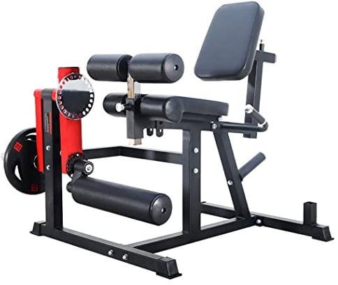 LANGWEI Strength Training Leg Machines, Adjustable Leg Extension and Curl Machine with Plate Loaded, Rotary Lower Body Special Machine for Thight, Home Gym Equipment