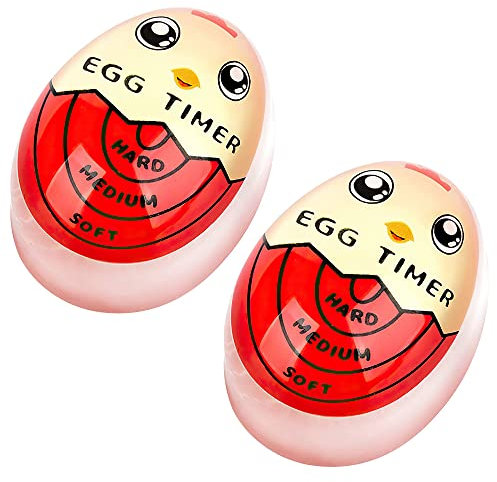 Lotvic Minuteur Oeuf, 2 Pièces Cuisson Oeuf, Minuteur Cuisson des Oeufs, Changeant De Couleur Egg Timer, Minuteur d'oeufs en Résine, Réutilisable pour La Cuisson D'oeufs Mous Moyens Ou Durs