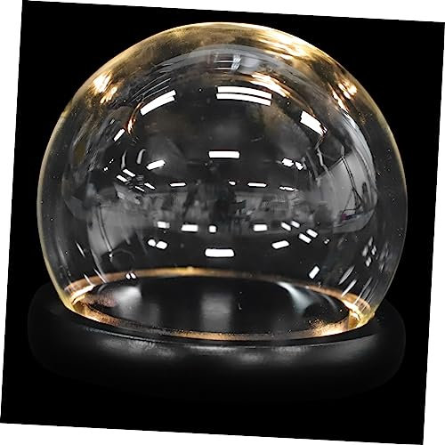 CAXUSD 1 Set Display-Glasabdeckung Sonnenblume Pflanze Hochzeitstorte Dekor Miniatur-Sockel Transparente Glocke Halloween-Eier Befüllbare Kunststoff-Glasabdeckung Tischvitrine