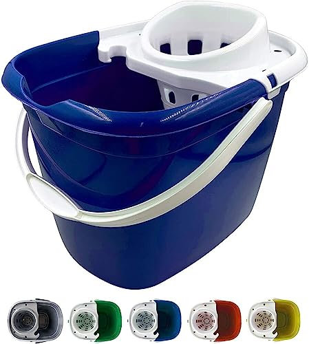 12L Mop Bucket Wringer Industrial Mopping Floor Cleaning Plastic Commercial Home (Blue) F
