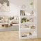 TANZEM Bücherregal/Raumteiler, Bookshelf, Regalbrett, Book Shelf, Bücher Regal, Deko Regal Wohnzimmer, Standregal, Hochglanz-Weiß 80x30x135 cm Spanplatte