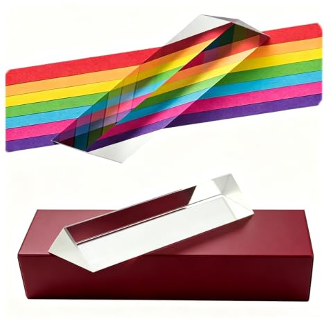 ZHYUAN 15 cm Dreiecksprisma,K9 Kristall Prisma Dreieck,GlasPrismaOptisches,dreieckiges Prisma,K9 GlasPrisma Optisches,Prisma Fotografie für Fotofotografie mit Regenbogeneffekten(mit Geschenkbox)