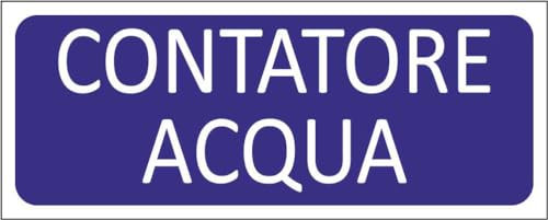 M-ITALY CARTELLO SEGNALETICO UNI - CONTATORE ACQUA - Adesivo Extra Resistente, Pannello in Forex, Pannello In Alluminio (15x6, Adesivo)