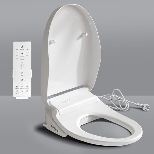 Smart Toilettendeckel mit Selbstreinigende Düse Waschen Vorne Hintere - Bidet Aufsatz für Toilette Warmluft-Trocknung und Beheizbare - Dusch WC Sitze mit Nachtlicht Desodorierung Energieeinsparung