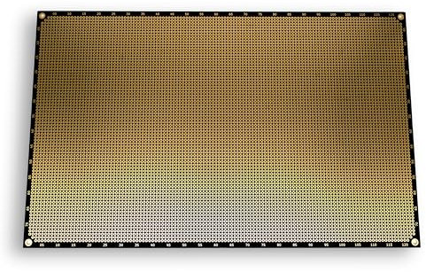 PROTOPATCH® Premium Lochrasterplatine | Lochrasterplatte | Leiterplatte | Lochplatine | Prototype PCB Board | 320 x 200 mm | Doppelseitig | Runde Pads | Schwarz | PTH | 2,54 mm