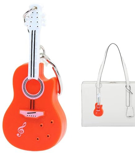 Geigen Schlüsselanhänger | Kleiners Gitarren Schlüsselanhänger mit Sound | Der kleinste Violin Musik Schlüsselanhänger der Welt mit Sound und LED Licht | kreativer Gitarrenanhänger