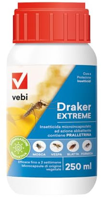 Insetticida Concentrato Contro Insetti Striscianti e Volanti, Azione Tecnologica Microincapsulazione, 100% Made in Italy - 250 ml