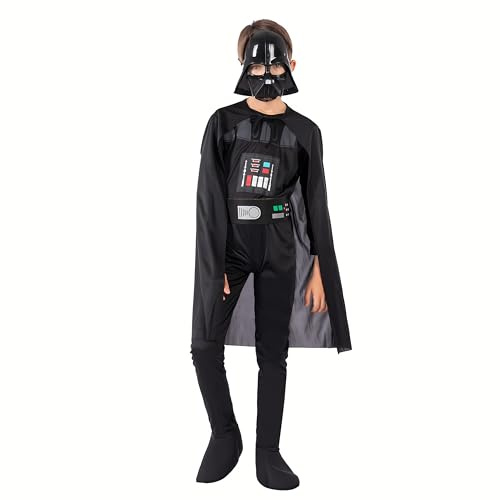 Yearsahrk Darth Vader Kostüm Kinder Star Knight Kostüm mit Darth Vader Maske Umhang Karneval Halloween Kostüme Cosplay Requisiten