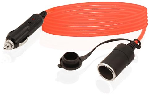 LANMINGLEL Cigarette Lighter Extension Cord 12V/24V Male Plug to Female Socket 18AWG Heavy Duty Extension Cable with 10A 15A Fuse for Tire Pump, Air Compressor Refrigerator Coffee Maker (6FT)