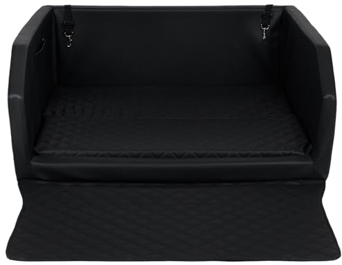 Autohundebett Reisebett Hundebett für Kofferraum Transportsystem 100x90cm (Farbe: schwarz)