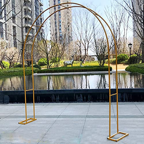 Gartenbogen aus Metall, Rosenbogen als Hochzeitsdeko, Pergola-Laubenhilfe, Rankbogen for Kletterpflanzen, Rankhilfe, Rohrdurchmesser 19mm, wetterfest und freistehend, Outdoor Garten Rasen(Golden,350X2