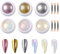 6 Colors Chrome Nail Powder - White Mermaid Pearl Powder - Silver Rose Gold nail Chrome powders Mirror Effect - Iridescent Nail Pigment powder - Glazed Donut Nail Art for Gel Nails