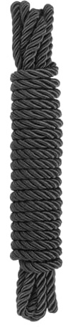 Rebower Gedrehtes Zierkordel Seil 8mm x 5m Nylon Zierkordel Seil Garn Schnur Seil Kordel Geflochtene Zierkante [Für Nähen Wohnaccessoires Bastelarbeiten] - 0.3 Zoll/Schwarz
