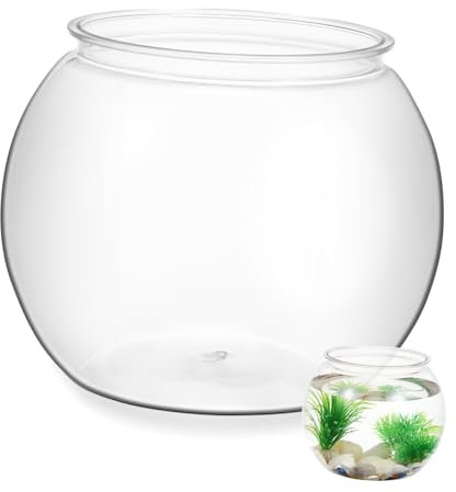 Garneck Large Glass Fish Bowl Aquarium Betta Tank - Wide Mouth Fish Tank - Vase for Goldfish Modern Home Decor