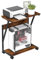 lesolar PC Tower Stand,Printer Stand,Laptop Table Furniture,PC Trolley,Mobile Desktop Printer Cart,Under Desk CPU Stand,2-Tier Metal Floor Stand with Lockable Castor Wheels Sturdy