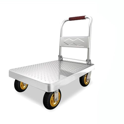 Carrello con piattaforma pieghevole resistente con 4 ruote, capacità 225 kg, ideale per bagagli da garage e trasporto carriola