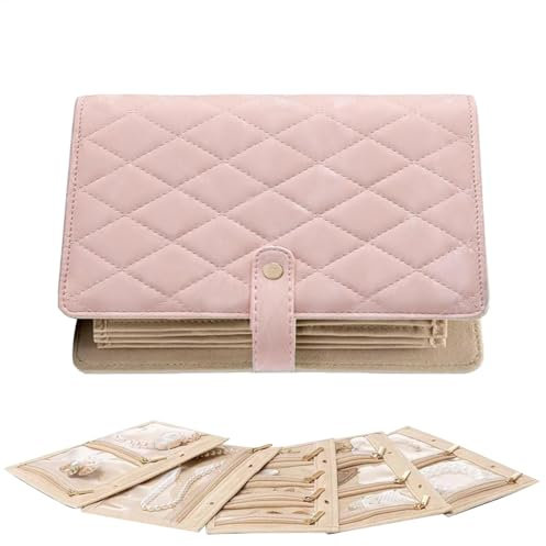 Jewelry Storage Book, Necklace Bracelet Ring Holder, PU Leather Jewelry Binder Organizer, Jewelry Holder with Zippered Pouch, Earring Necklace Ring Organizer, Jewelry Storage Binder, Travel Jewelry