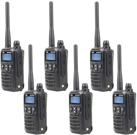 Kit med 6 bärbara radiostationer PNI DMR R45, digital och analog, 446 MHz, 16 digitala kanaler och 99 analoga kanaler, röstinspelningsfunktion, Li-Ion-2000 mAh batteri